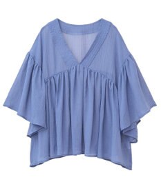 earth music&ecology Ｖネックギャザーブラウス