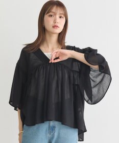 earth music&ecology Ｖネックギャザーブラウス
