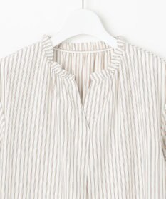 J.PRESS LADIES L ストライプジャージー フリル襟 カットソー