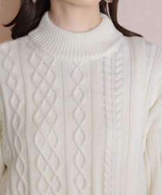 Tiaclasse アラン柄ニットチュニックワンピース