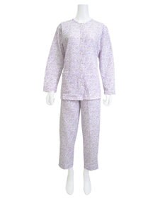 Wing 【数量限定　特別価格】 パジャマ 長袖 長ズボン 綿混(本体) キルトニット素材 保温性 あたたかい 前開きタイプ 丸首 花柄 レディース EP6914 ウイング／ワコール