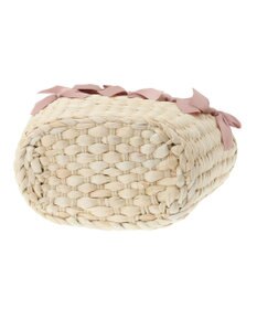 Maison de FLEUR パールハンドルメイズリボンカゴバッグ