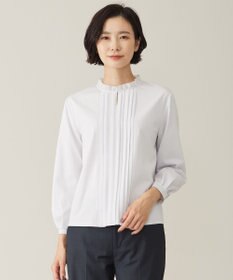 J.PRESS LADIES S 【吸水速乾】プレーティングジャージー フリル襟 カットソー