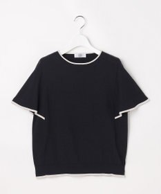 J.PRESS LADIES COOL MINT COTTON POLYESTER フレアスリーブ ニット プルオーバー