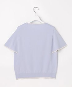 J.PRESS LADIES COOL MINT COTTON POLYESTER フレアスリーブ ニット プルオーバー