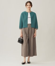 自由区 L 【洗える】ポリエステルホールガーメントボレロ ニット