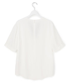 ICB 【先行予約】BackSatinAmunzen 5分袖Vネック配色ブラウス