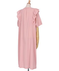 WACOAL ワコール_リラックス＆スリープ ネグリジェ 5分袖 半袖 綿100%(本体) 楊柳素材 ロング丈(ふくらはぎ付近) レディース KNT111 /ワコール