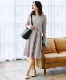 Tiaclasse 【UVカット・吸水速乾】 “きれい見え” カットソータックフレアワンピース