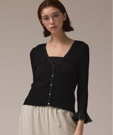 GRACE CONTINENTAL シアーフリルニットカーディガン