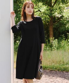 Tiaclasse 【UVカット・吸水速乾】 “きれい見え” カットソータックフレアワンピース