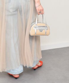 INTER-CHAUSSURES 【Christian Villa】異素材コンビミニボストンバッグ