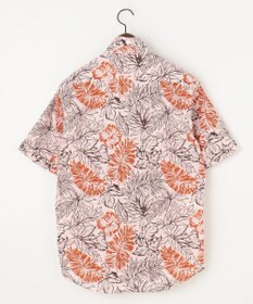 JOSEPH ABBOUD 【サスティナブルな麻混】コットンリヨセルリネンリーフプリント 半袖シャツ