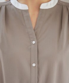 Tiaclasse 【洗える】クレリックシャツチュニックブラウス