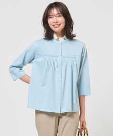 J.PRESS LADIES キャタピラシャツジャージー バンドカラー カットソー