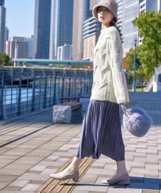 Tiaclasse 【洗える】ケーブルミックス編みニットトップス