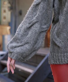 Tiaclasse 【洗える】ケーブルミックス編みニットトップス