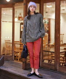 Tiaclasse 【洗える】ケーブルミックス編みニットトップス