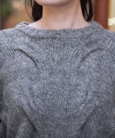 Tiaclasse 【洗える】ケーブルミックス編みニットトップス