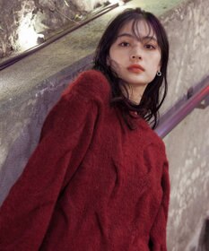 Tiaclasse 【洗える】ケーブルミックス編みニットトップス