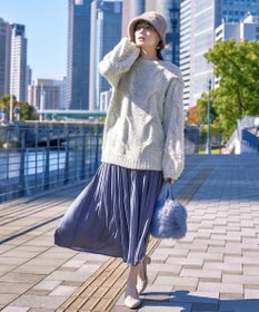 Tiaclasse 【洗える】ケーブルミックス編みニットトップス