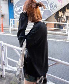 WEGO クラッシュBIGプリントニットプルオーバー