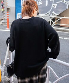 WEGO クラッシュBIGプリントニットプルオーバー