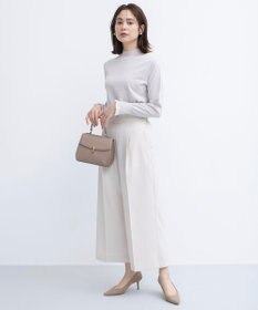 組曲 【美シルエット・ストレッチ・シワになりにくい】オシャクロス ガウチョパンツ