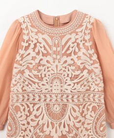 GRACE CONTINENTAL オーガン袖コード刺繍ドレス