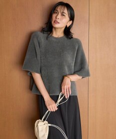 UNFILO L ナイロンシャギー  ハーフスリーブ プルオーバー