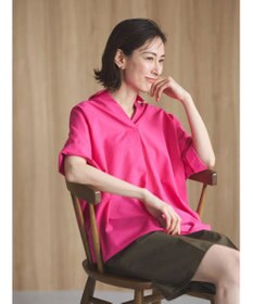 Green Parks 綿麻混スキッパーシャツ