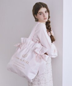 Maison de FLEUR ダブルリボンギャザートートバッグ