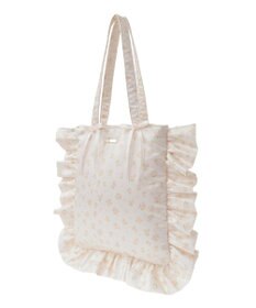 Maison de FLEUR ローズプリントフリルトートバッグ