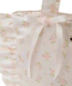 Maison de FLEUR ローズプリントフリルトートバッグ