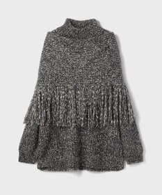 GRACE CONTINENTAL フリンジケープニットトップ