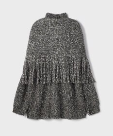 GRACE CONTINENTAL フリンジケープニットトップ