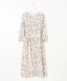 自由区 L 【洗える】ウォーターカラーフラワープリント ワンピース