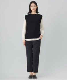 J.PRESS LADIES 【洗える】PLAIN WEAVE トロ  テーパード パンツ