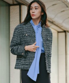 23区 GIOLICAツイード ジャケット モノトーンミックス