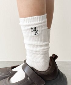 WEGO 刺繍ロゴローゲージゆるリブソックス