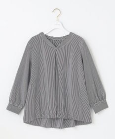 ANY SIS 【洗える】シルケットジャージーストライプ ブラウス