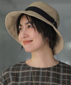 J.PRESS LADIES 【WEB限定カラーあり・春夏のお出かけに・畳める】ブレードHAT ベージュ×ブラック系
