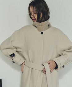 YECCA VECCA ウール混ステンカラーロングコート