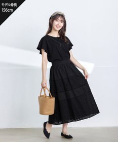 Tiaclasse L 【新色追加・洗える】幅広く活躍が期待できるレース切替スカート