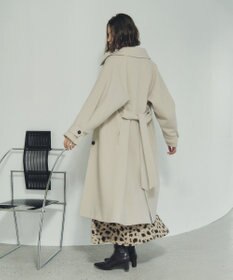 YECCA VECCA ウール混ステンカラーロングコート