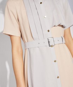 GRACE CONTINENTAL プリーツ配色ワンピース