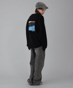 WEGO 【ユニセックス着用ITEM/2点SET/MLサイズ展開】アクセ付きフォトグラフィックプルオーバー