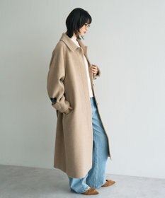 YECCA VECCA ウール混ステンカラーロングコート