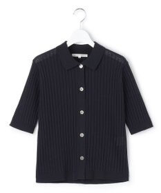 23区 【先行予約】ワイドリブ 五分袖 ポロニット