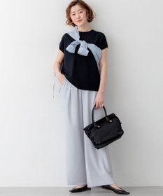 23区 L 【先行予約】レーヨンポリエステルストレッチ フレンチスリーブ ニット